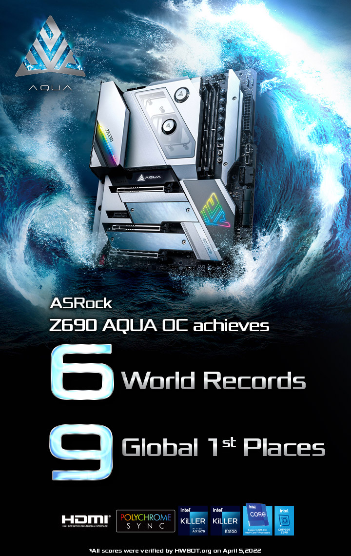 The unrivaled Z690 AQUA OC breaks multiple records on HWBOT.org again
