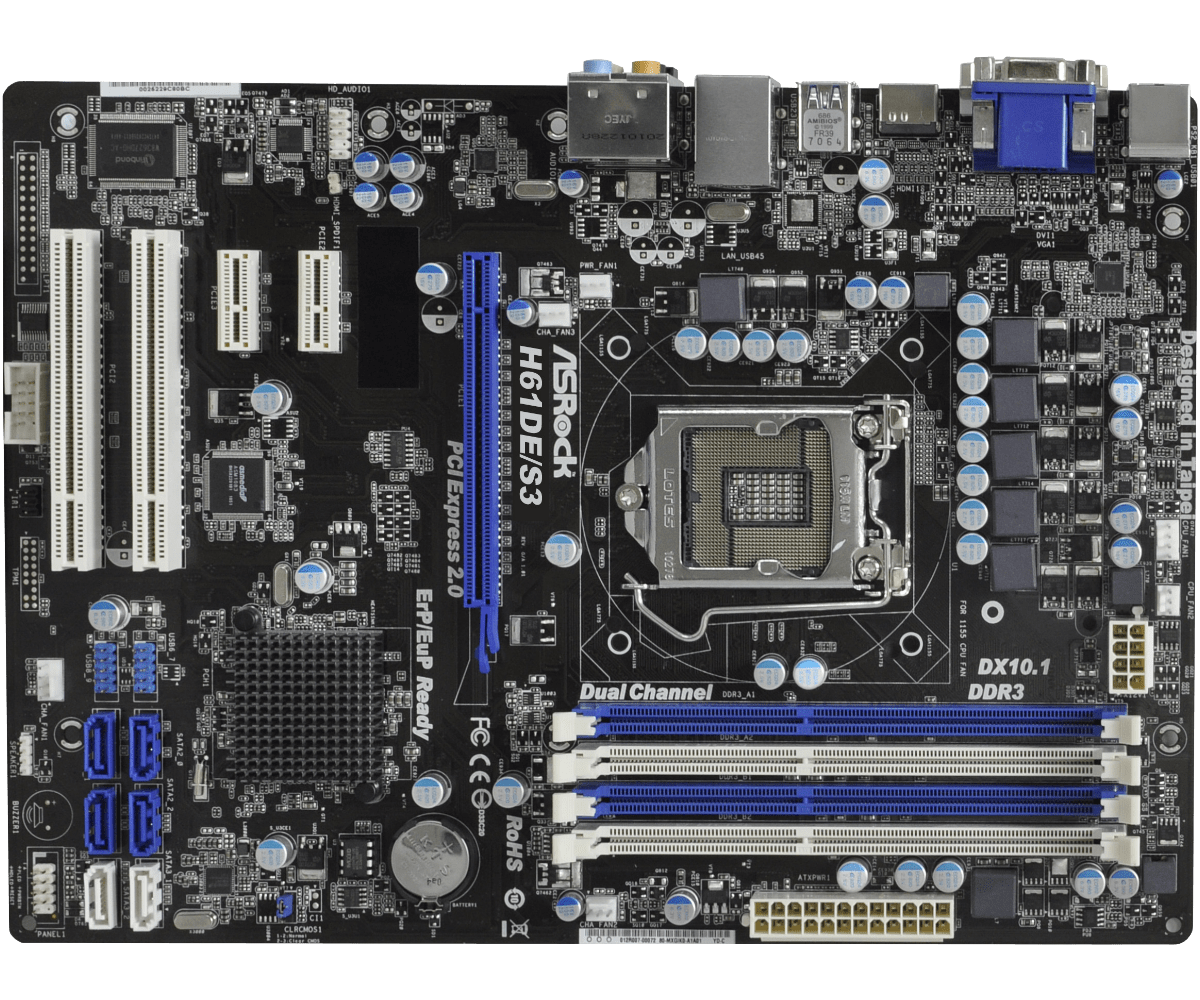 Asrock h61de s3 схема подключения